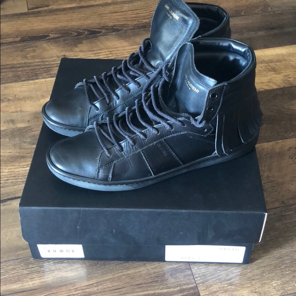 Saint Laurent Fringe Black High Top 39 + Shoes